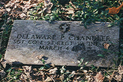 grave marker for Delaware P. Chandler