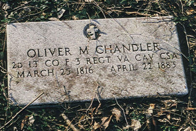 grave marker for Oliver M. Chandler