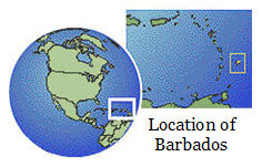 image showing location of Barbados