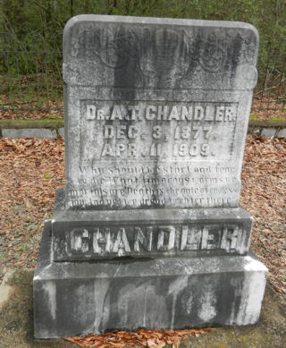 photograph of grave marker for Alvia Thurman Chandler