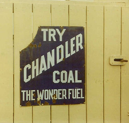 advertising sign for Chandler Coal, the Wonder Fuel